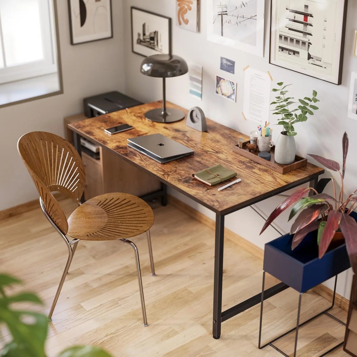 Computer Desk, 32 Inch Small Home Office Desk for Small Spaces, Modern Simple Style for Home, Office, Study, Writing, Rustic Brown-1